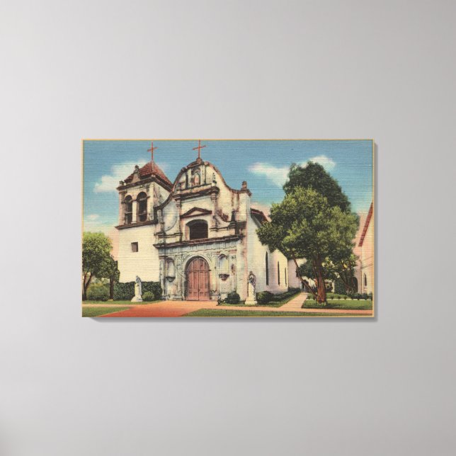 Monterey, California View of Royal Presido Chape Canvas Print (Front)