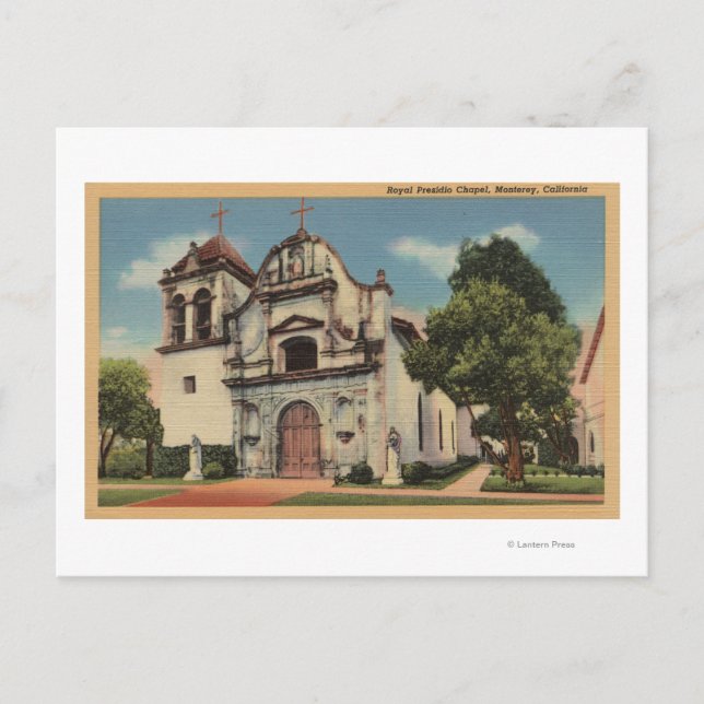 Monterey, California View of Royal Presido Chape Postcard (Front)