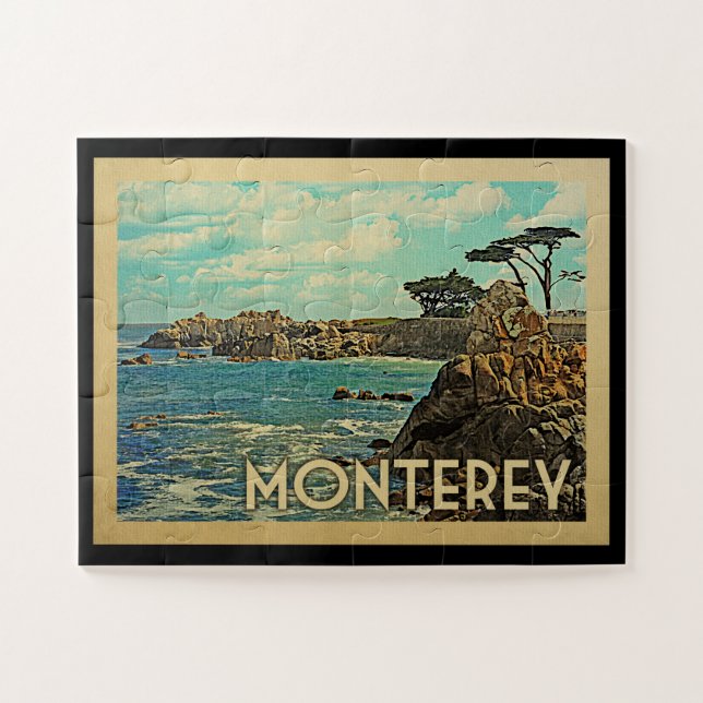 Monterey California Vintage Travel Jigsaw Puzzle (Horizontal)