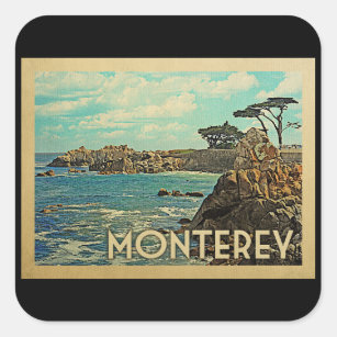 Monterey California Vintage Travel Square Sticker