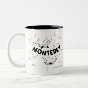 Monterey California Whales Two-Tone Coffee Mug