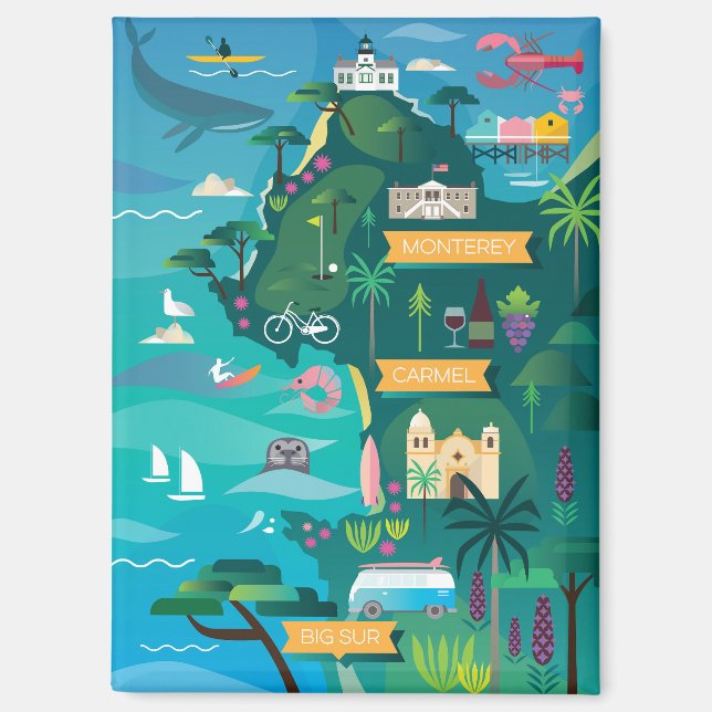 Monterey + Carmel Refrigerator Magnet (Front)