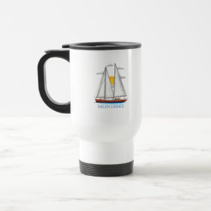 Monterey Coastal Nautical Sailing Sailor Travel Mug