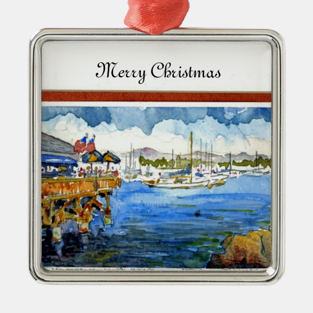 Monterey Marina Christmas Ornament (Front)