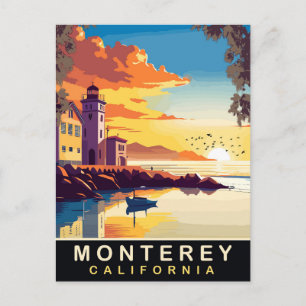 Monterey, Romantic Sunset, california, Travel Postcard