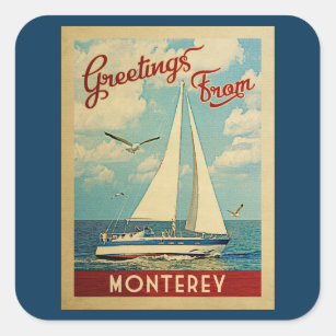 Monterey Stickers Sailboat Vintage California