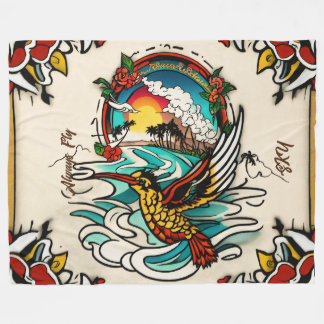 Monterey Tattoo Design: A Symbol- 60"x80" Fleece Blanket