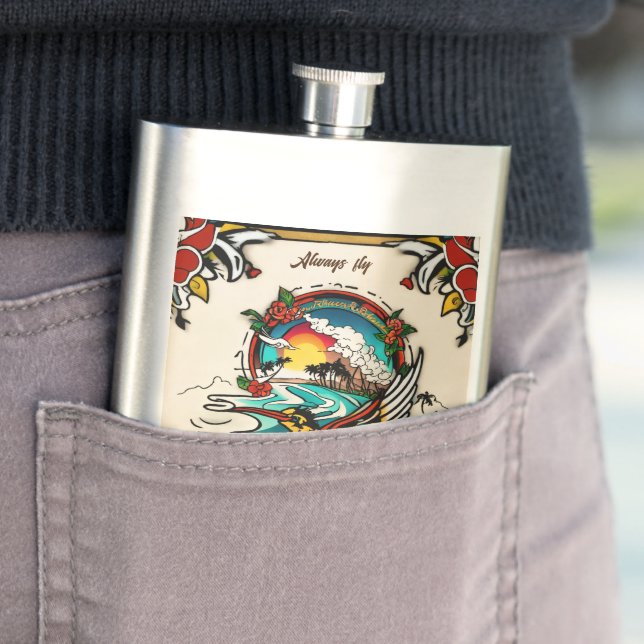  Monterey Tattoo Design: A Symbol of Strength Pow  Hip Flask (In Situ)