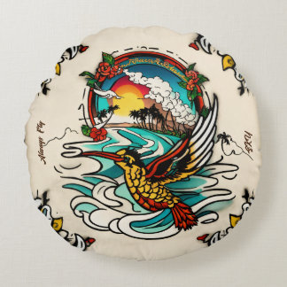 Monterey Tattoo Design: A Symbol of Strength - Round Pillow