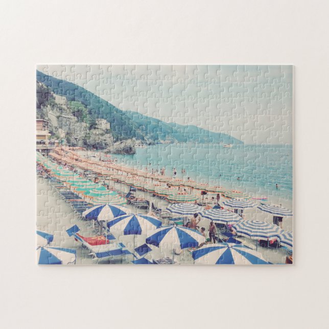 Monterosso al Mare Cinque Terre Italy Beach Photo Jigsaw Puzzle (Horizontal)