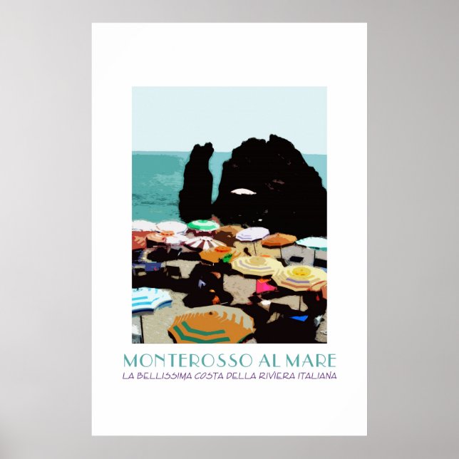 Monterosso, Cinque Terre, Italy Vintage Poster (Front)