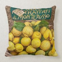 Monterosso Lemons Cotton Throw Pillow