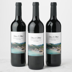 Monterosso Wedding Italy Favour Personalized Wine Label