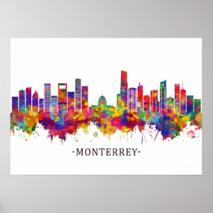 Monterrey Mexico Skyline Poster