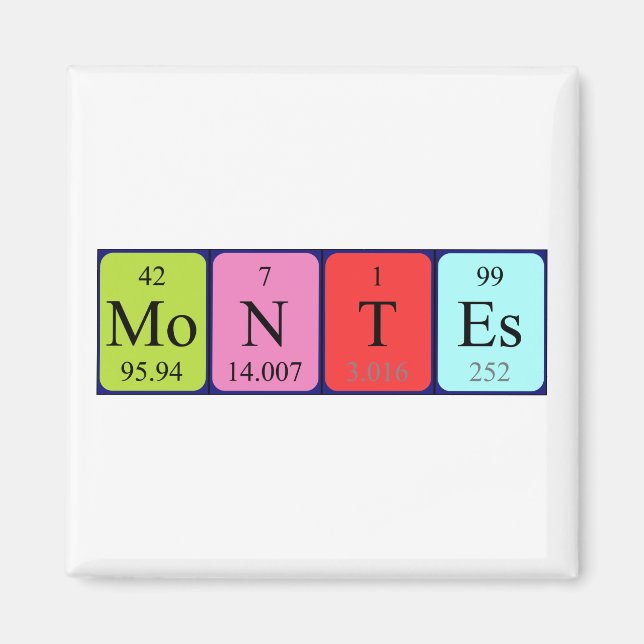 Montes periodic table name magnet (Front)