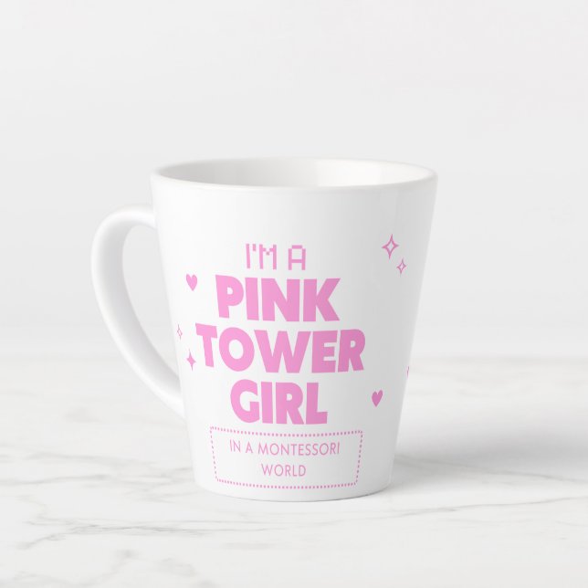 Montessori Pink Tower Mug (Left Angle)