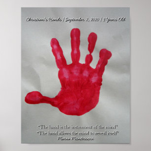 Montessori Sensorial Paint Hand Quote Keepsake Poster