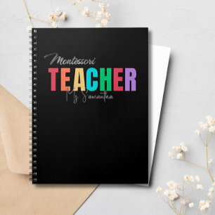Montessori Teacher Colourful Personalized  Notebook