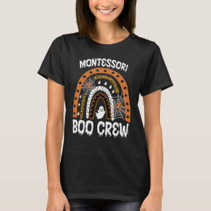 Montessori Teacher Halloween Boo Rainbow Leopard T-Shirt