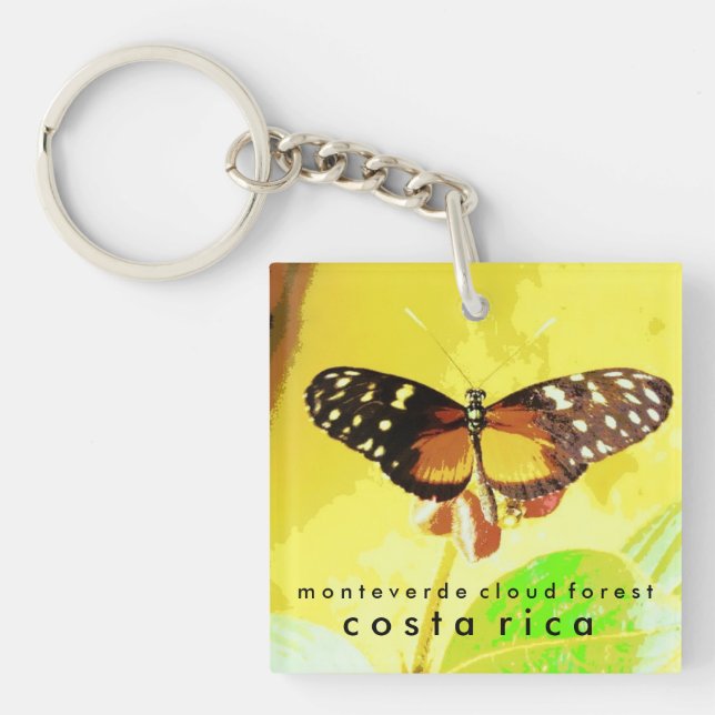 Monteverde Cloud Forest, Costa Rica Butterfly Keychain (Front)
