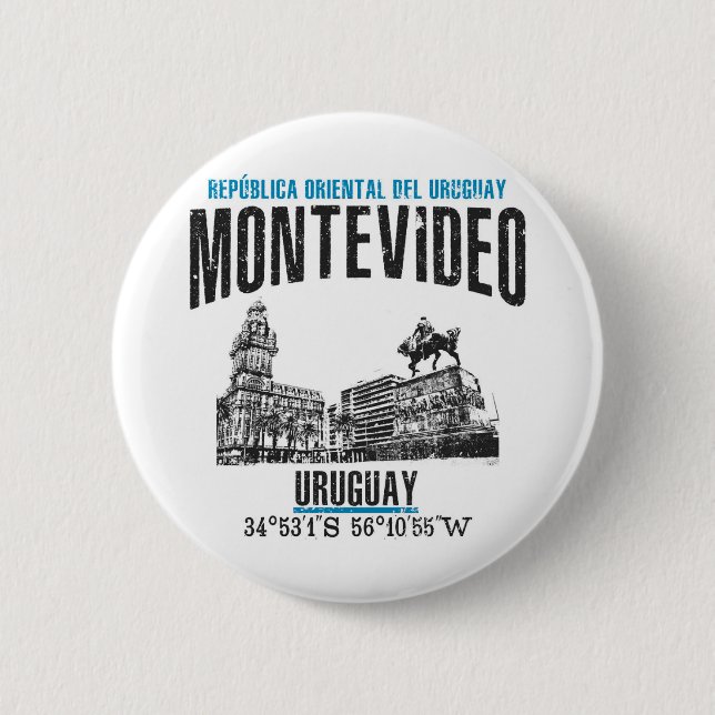 Montevideo 2 Inch Round Button (Front)