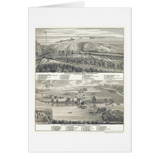 Montevideo, carte panoramique de manganèse - 1874 (Devant)