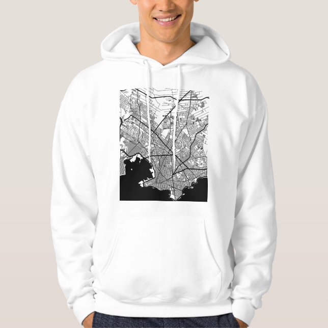 Montevideo Uruguay City Map Hoodie (Front)
