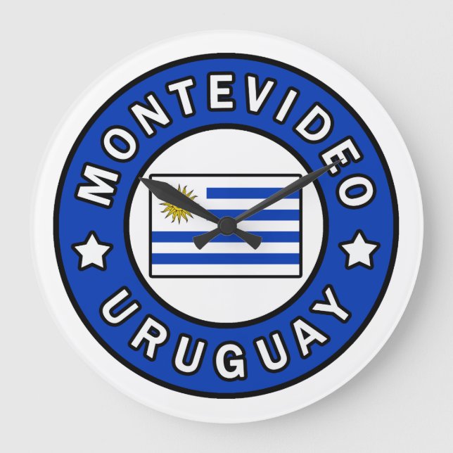 Montevideo Uruguay Large Clock (Front)