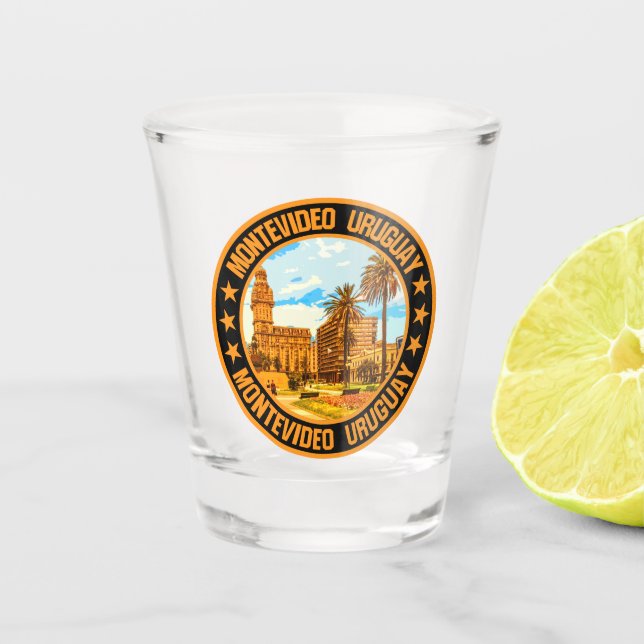 Montevideo Uruguay                                 Shot Glass (Front)