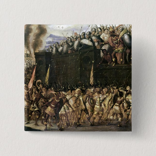 Montezuma 2 Inch Square Button (Front)