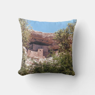 Montezuma Castle National Monument Cliff Dwellings Throw Pillow