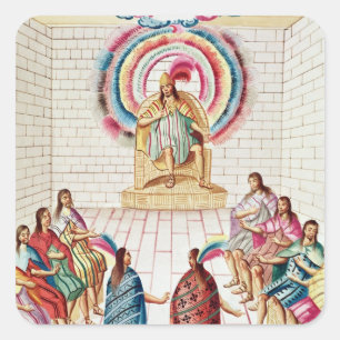 Montezuma II and his Council Square Sticker