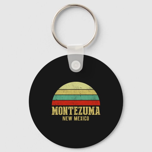 Montezuma New Mexico Vintage Retro Sunset  Keychain (Front)