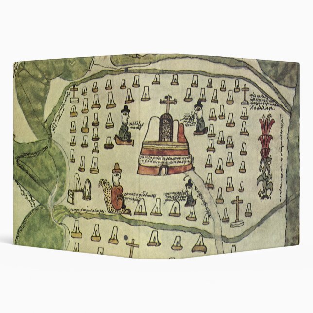 Montezuma's Aztec Empire, Antique World Map, 1577 Binder (Background)