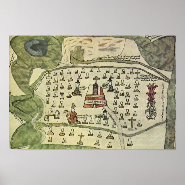 Montezuma's Aztec Empire, Antique World Map, 1577 Poster (Front)