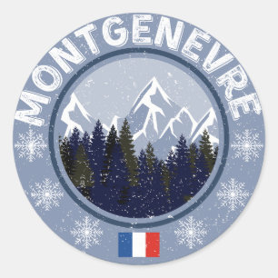 Montgenèvre Ski resort Classic Round Sticker