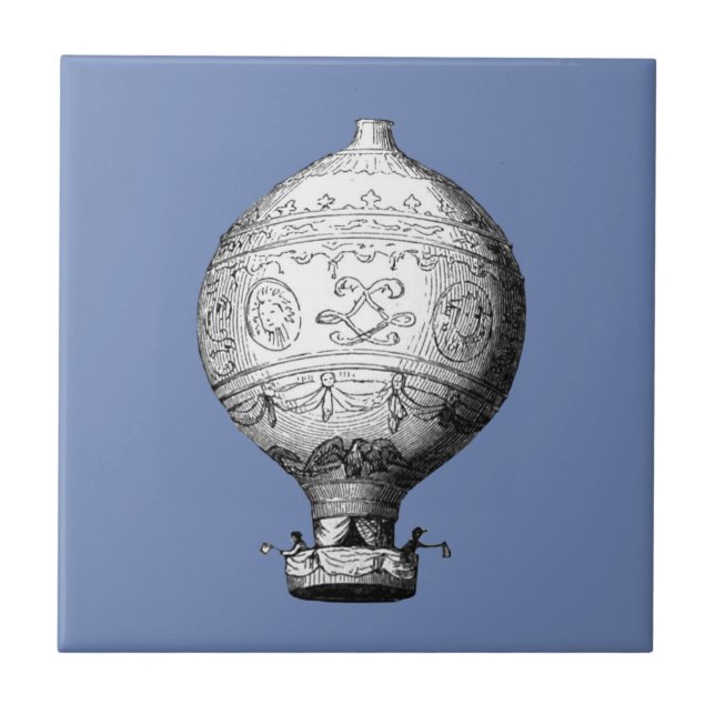 Montgolfier Vintage Hot Air Balloon Tile (Front)