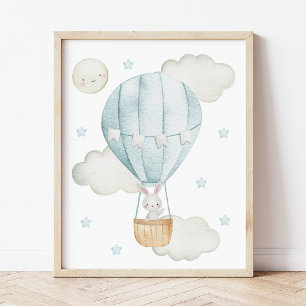 Montgolfière Bleue, Animaux, Lapin, Décoration de 