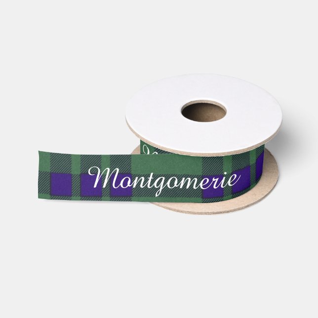 Montgomerie clan Plaid Scottish tartan Satin Ribbon (Spool)