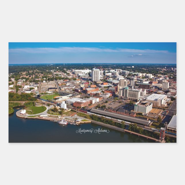 Montgomery, Alabama aerial view, Sticker (Front)