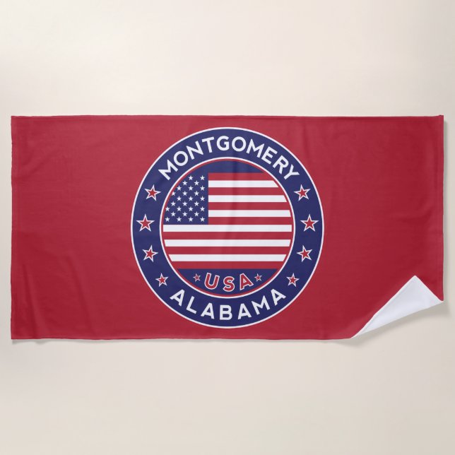 Montgomery, Alabama Beach Towel (Front)