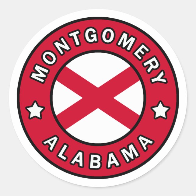 Montgomery Alabama Classic Round Sticker (Front)