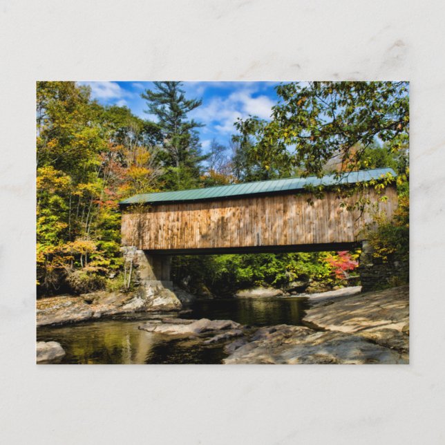 Montgomery Covered Bridge with fall foliage Postcard (Front)