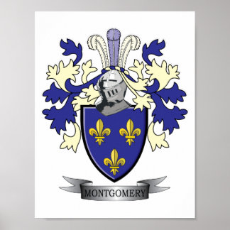 Montgomery Family Crest Coat of Arms Poster