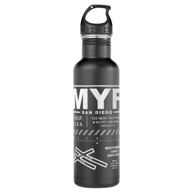 Montgomery - Gibbs Executive Airport MYF 710 Ml Water Bottle (Front)