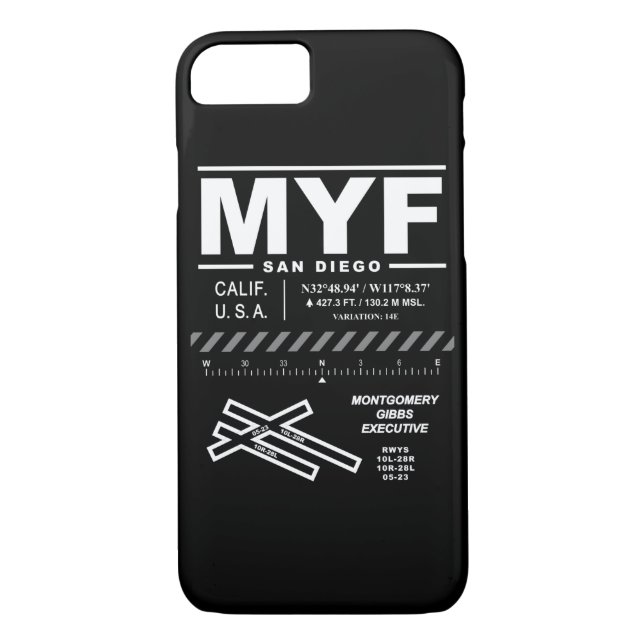 Montgomery Gibbs Executive Airport MYF iPhone Case (Back)