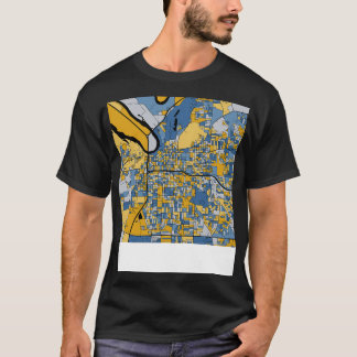 Montgomery Map Pattern in Blue Gold TShirt