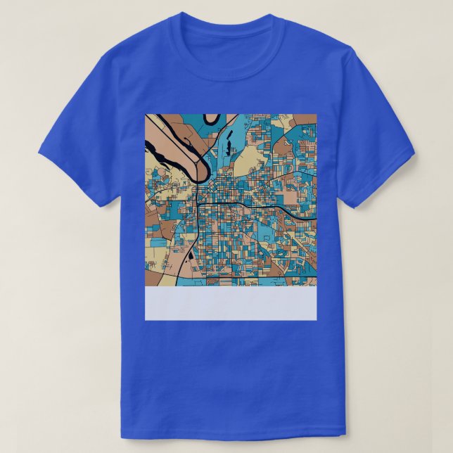 Montgomery Map Pattern in Mid Century Pastel TShir T-Shirt (Design Front)
