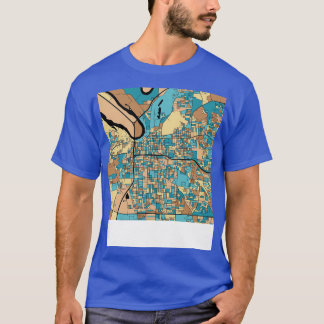 Montgomery Map Pattern in Mid Century Pastel TShir T-Shirt