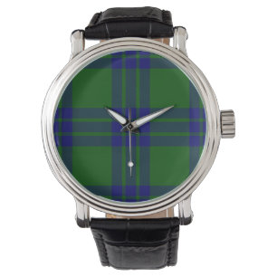 Montgomery tartan green blue plaid watch